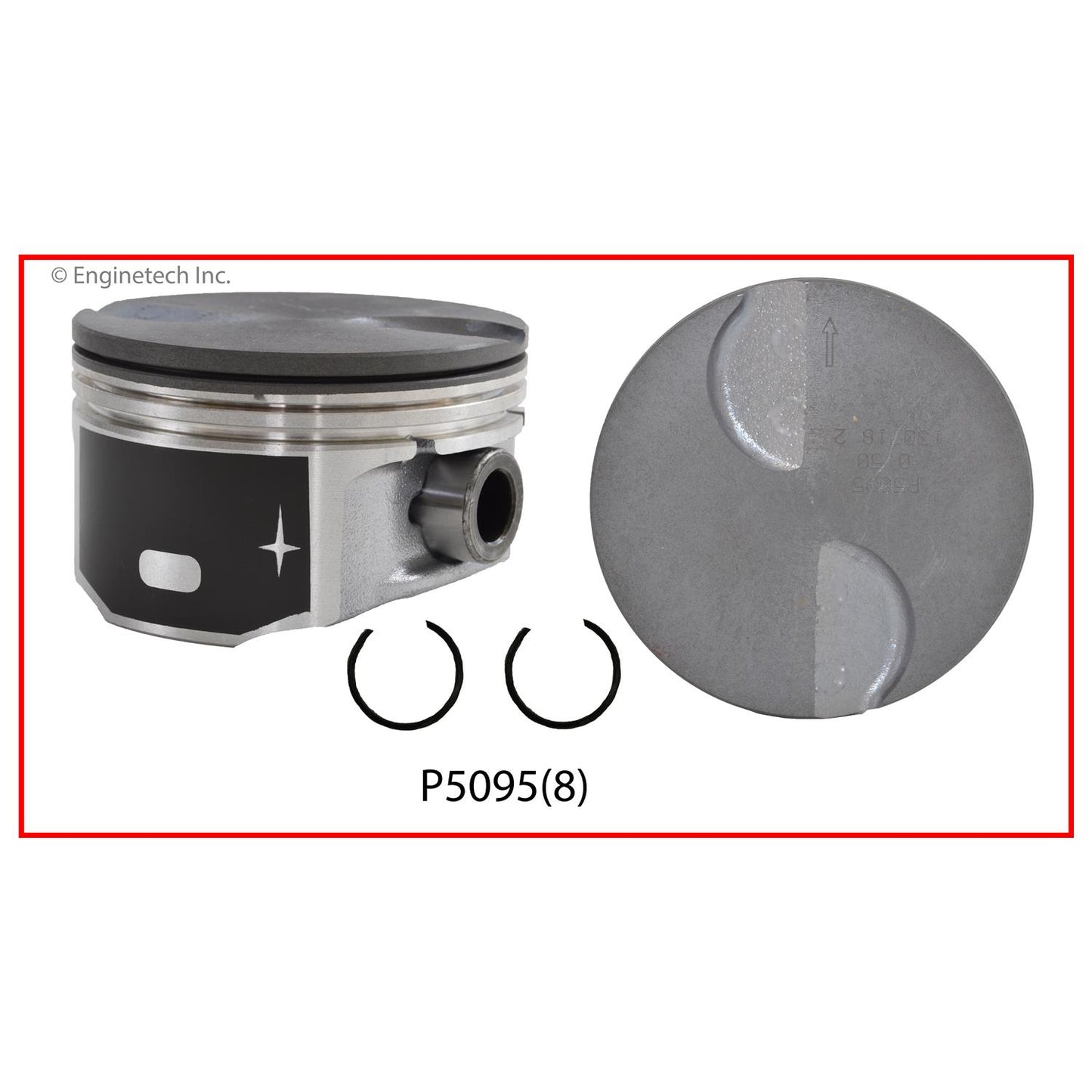 Piston Set(8) – Flat Top | GM, Chevrolet 5.3L LS-Series Vortec (2010–2014) – 3.780" Bore | 1.339" CH | Floating Pin | Anodized Head