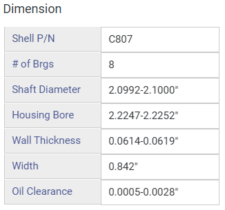 Rod Bearing Set for GM, Chevrolet 5.3L LS-Series Vortec (1999–2013) – 325 OHV V8 16V | 3.780" Bore