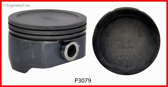 Piston Set(8) – Dish Top | GM, Chevrolet 5.3L LS-Series Vortec (1999–2004) – VIN "T", "Z" | 3.780" Bore | Press Fit Pin